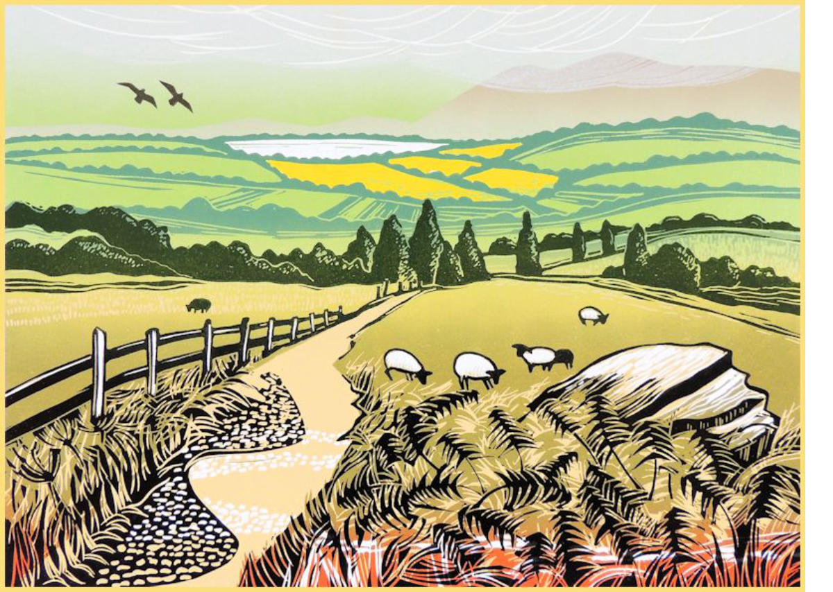 linocuts | Vintage landscape, Linocut, Woodcut art